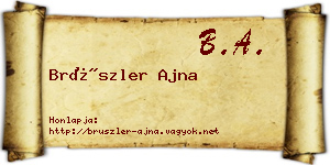 Brüszler Ajna névjegykártya